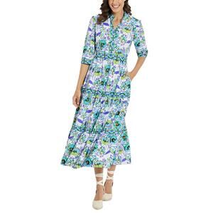 Jude Connally Dress Candy Tiered Maxi Floral Print Women's Size XL Multicolor
